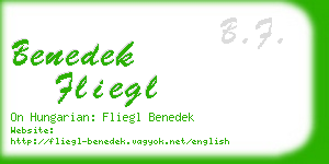 benedek fliegl business card